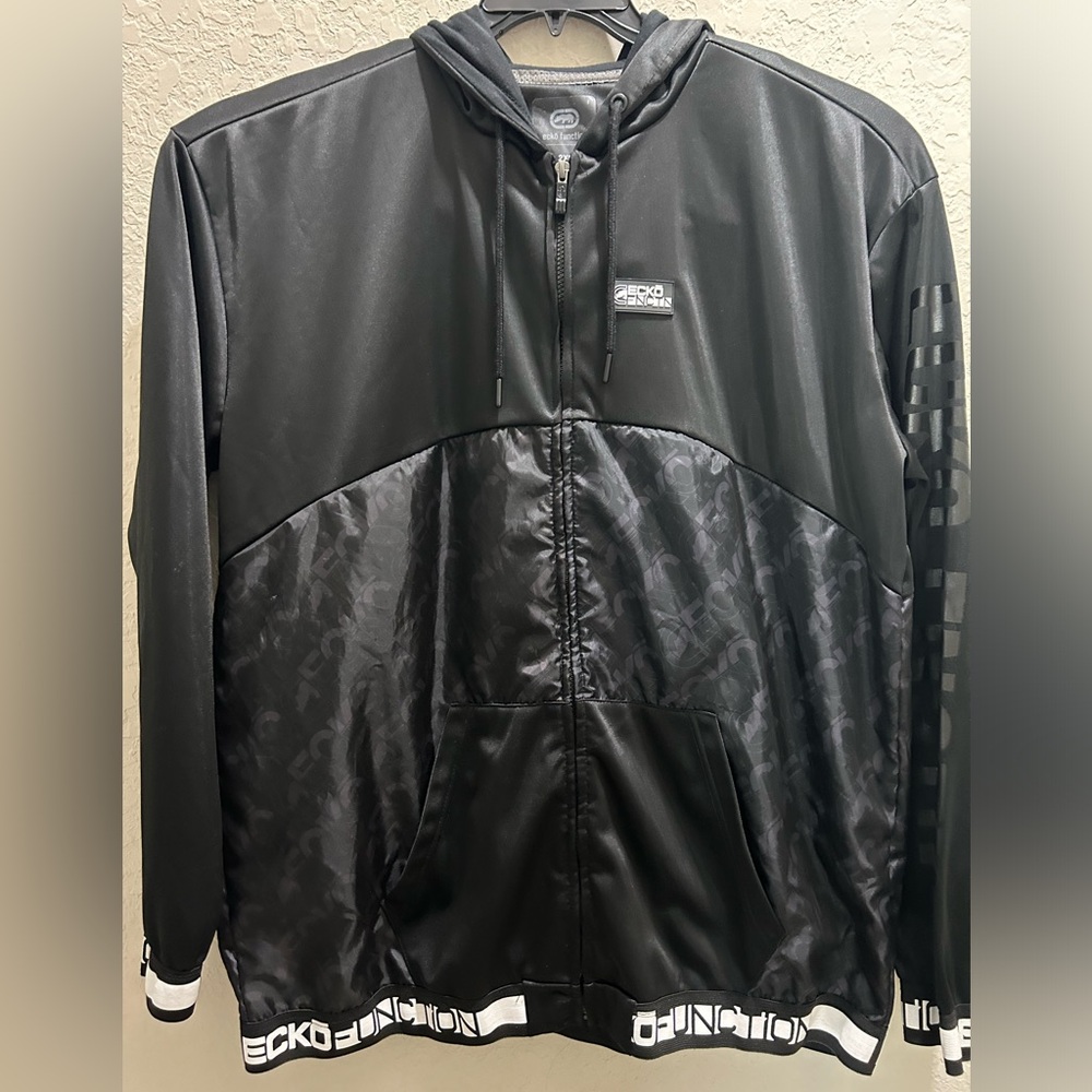 Mens Ecko Function Utility Full Zip Black Windbre… - image 1